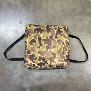 Vintage WWII Camouflage Seat Cushion Military Field Gear Hunting Pad